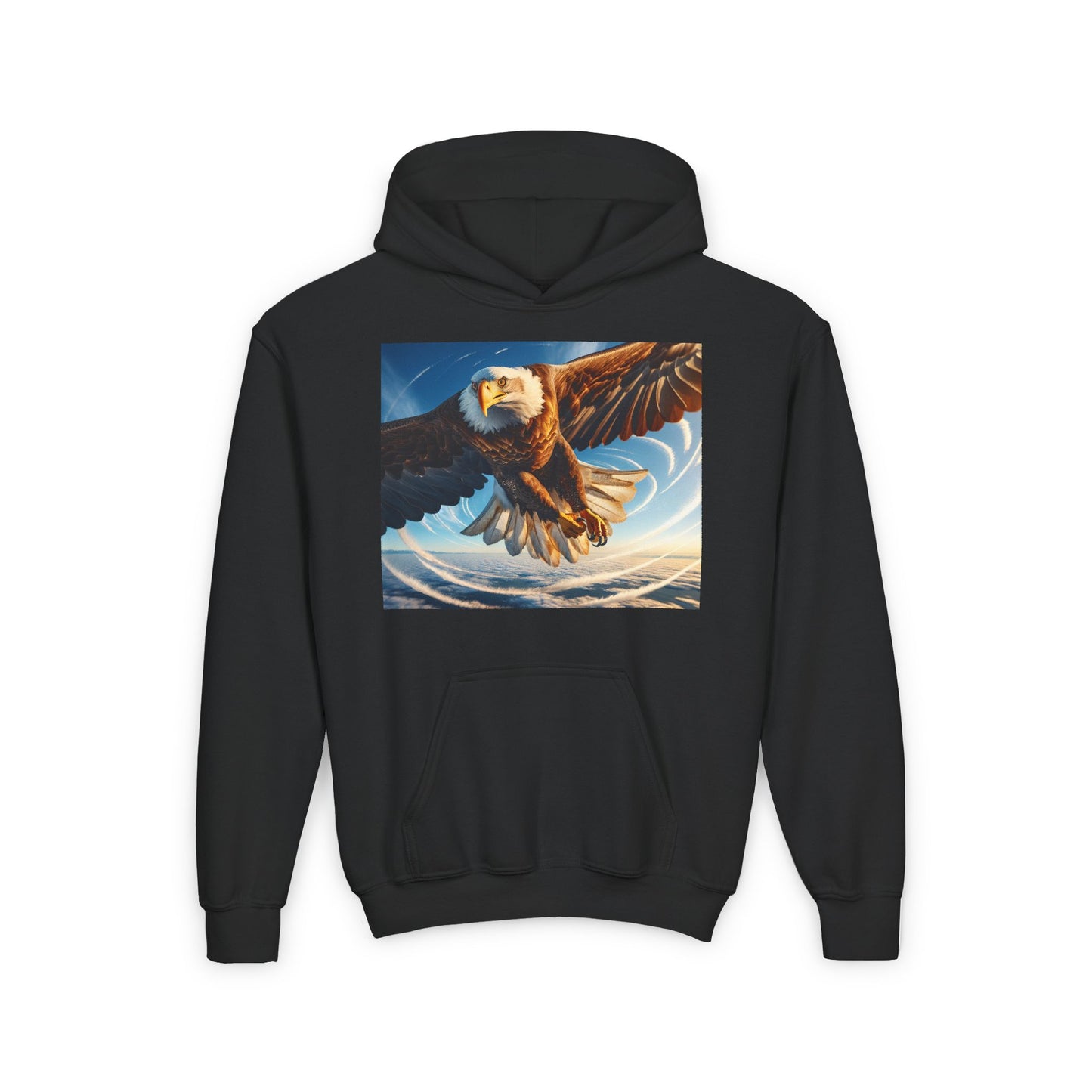 Eagle Flight Youth Hoodie - Heavy Blend for Nature Lovers