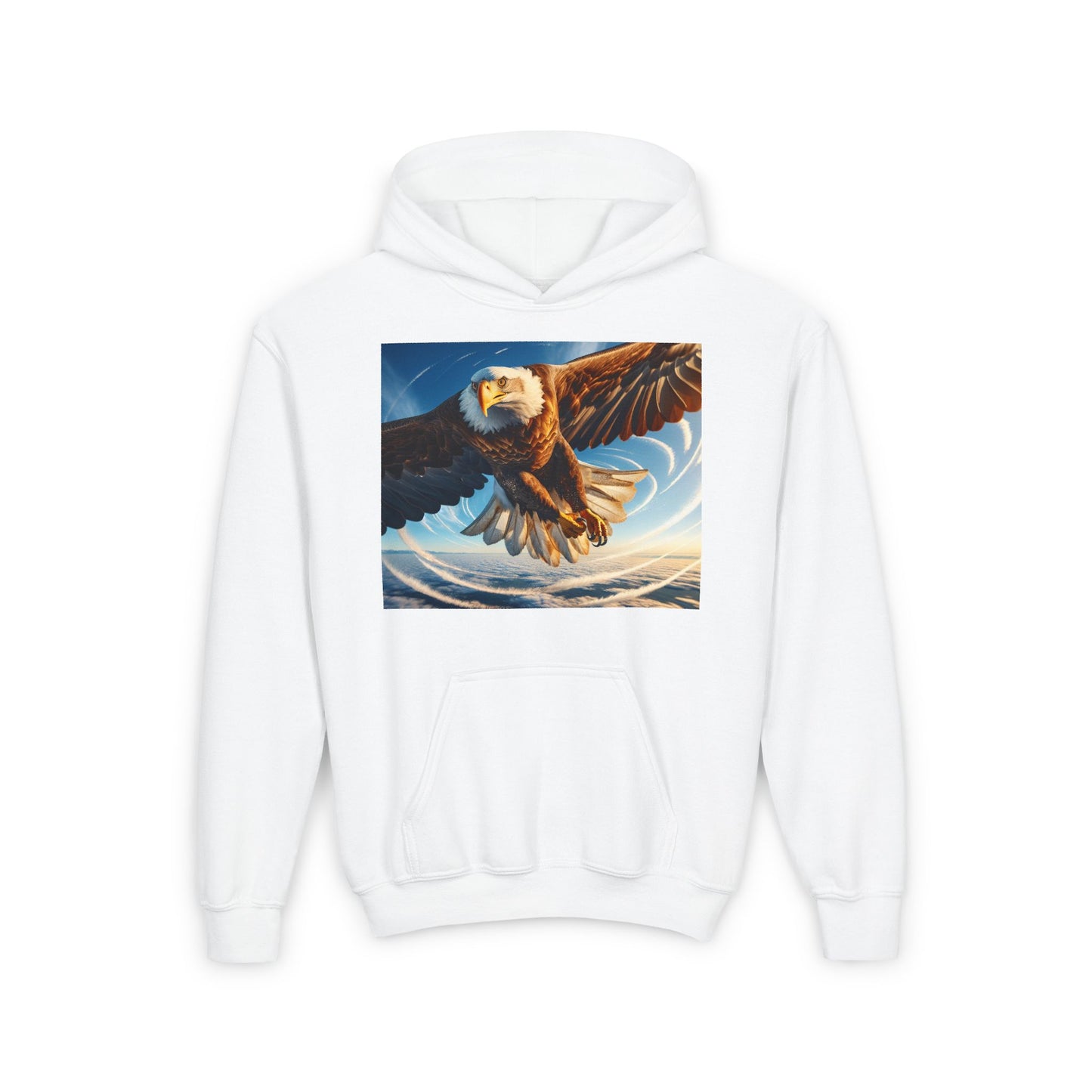 Eagle Flight Youth Hoodie - Heavy Blend for Nature Lovers